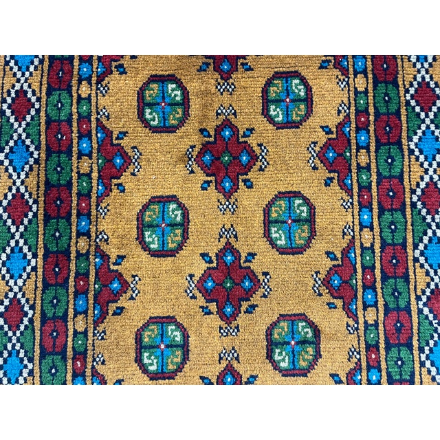 Mustard Gold Mori Gul Tribal Oriental Runner Rug, 2'10" X 9'4" For Sale - Image 9 of 16