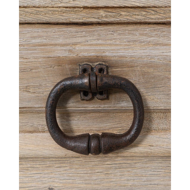 Mid 20th Century French Primitive Oak Buffet With Iron Hardware For Sale - Image 9 of 18