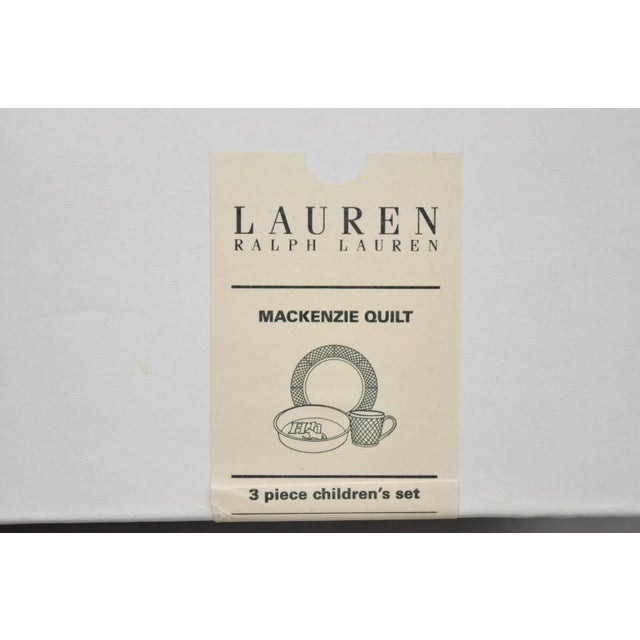 New Old Stock in Box (Discontinued) Lauren Polo Ralph Lauren "Mackenzie Quilt" 3 Pc White Bone China Children's...