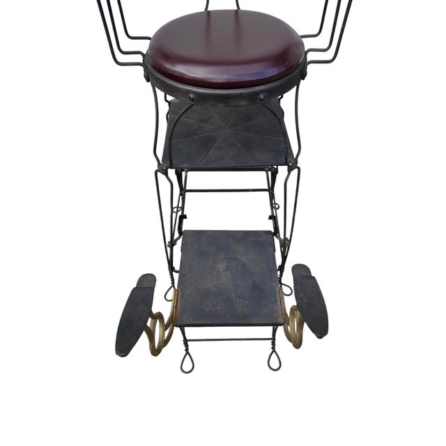 Antique Shoeshine Barbers Chair Twisted Wrought Iron Ice Cream Parlor Armchair For Sale - Image 17 of 18
