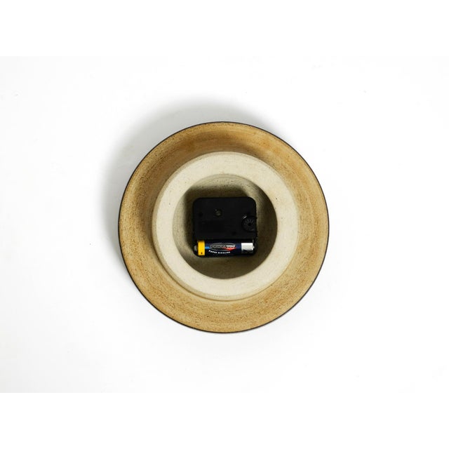 Handmade Round Ceramic Wall Clock, 1970s For Sale - Image 10 of 18