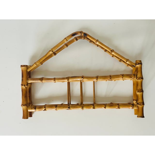 1940s Mid Century Modern Bamboo Safari Tabletop Serviette Holder For Sale - Image 5 of 5