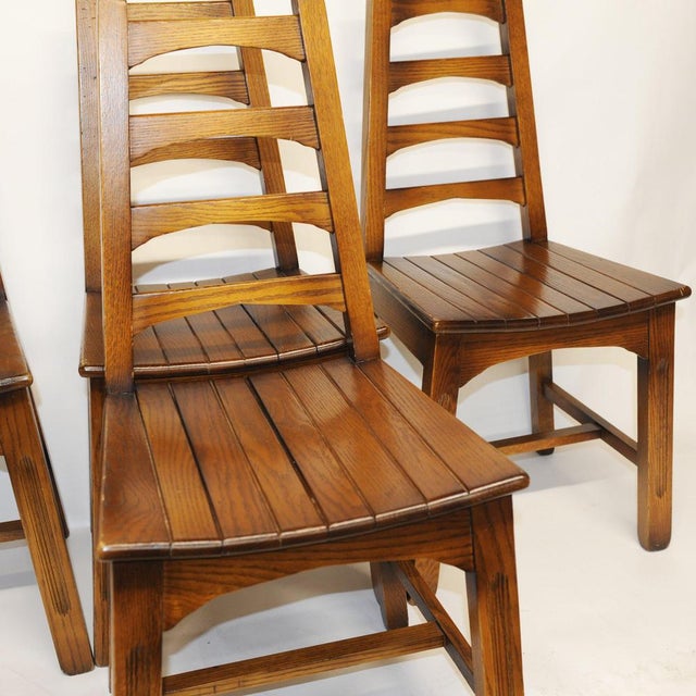 Vintage Arts and Crafts Style Dining Chairs from Webber, 1950s, Set of 4 For Sale - Image 9 of 15