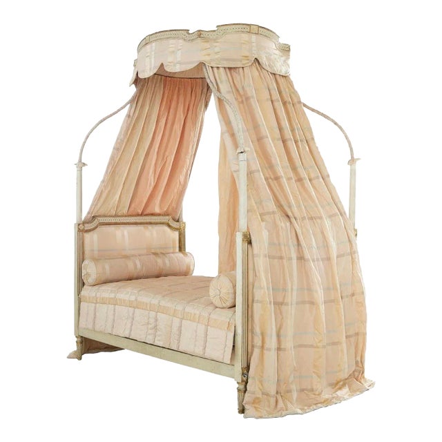 Four Poster Canopy Bed, the Ultimate French “Lit Polonaise” Louis XVI Creme-Peinte Day Bed Spectacular! Designers Dream! Showhouse Ready For Sale