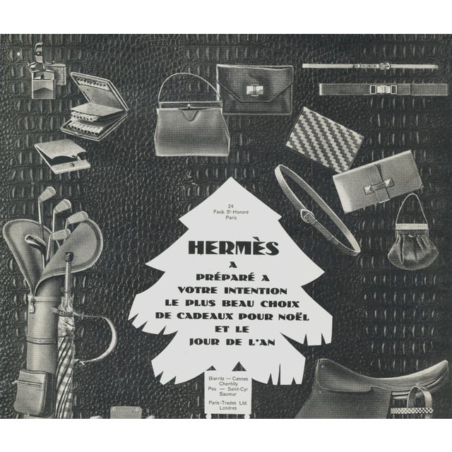 This is a RARE 1927 French Art Deco advertisment print for Hermès luxury gifts perfect for the 1927 Noel holiday season....
