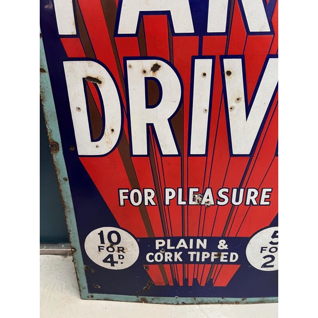Metal Large Park Drive Sign in Enamel, 1940s For Sale - Image 7 of 13