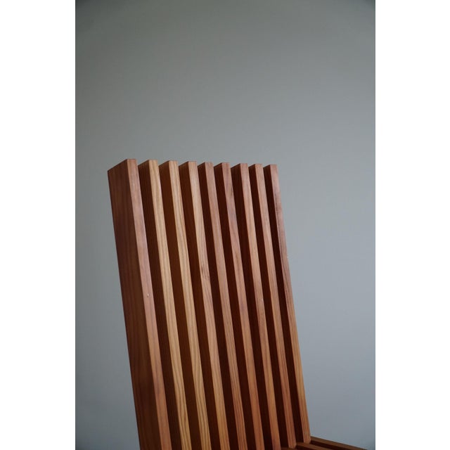 Scandinavian Sculptural Zig Zag Chair in Pine, 1980s For Sale - Image 10 of 18