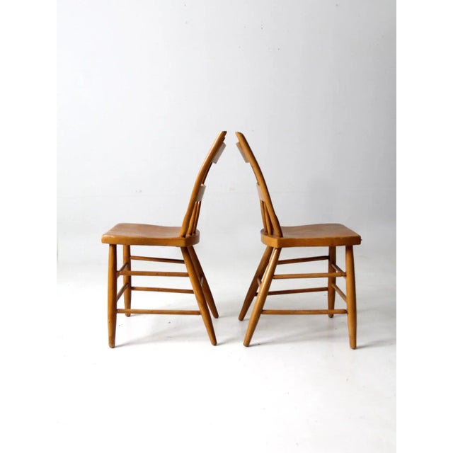 Antique Plank Seat Chairs Pair For Sale - Image 9 of 10