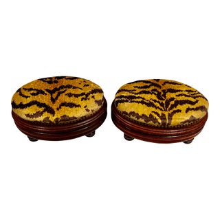 Late 19th Century Scalamandre Continental Stools - a Pair For Sale