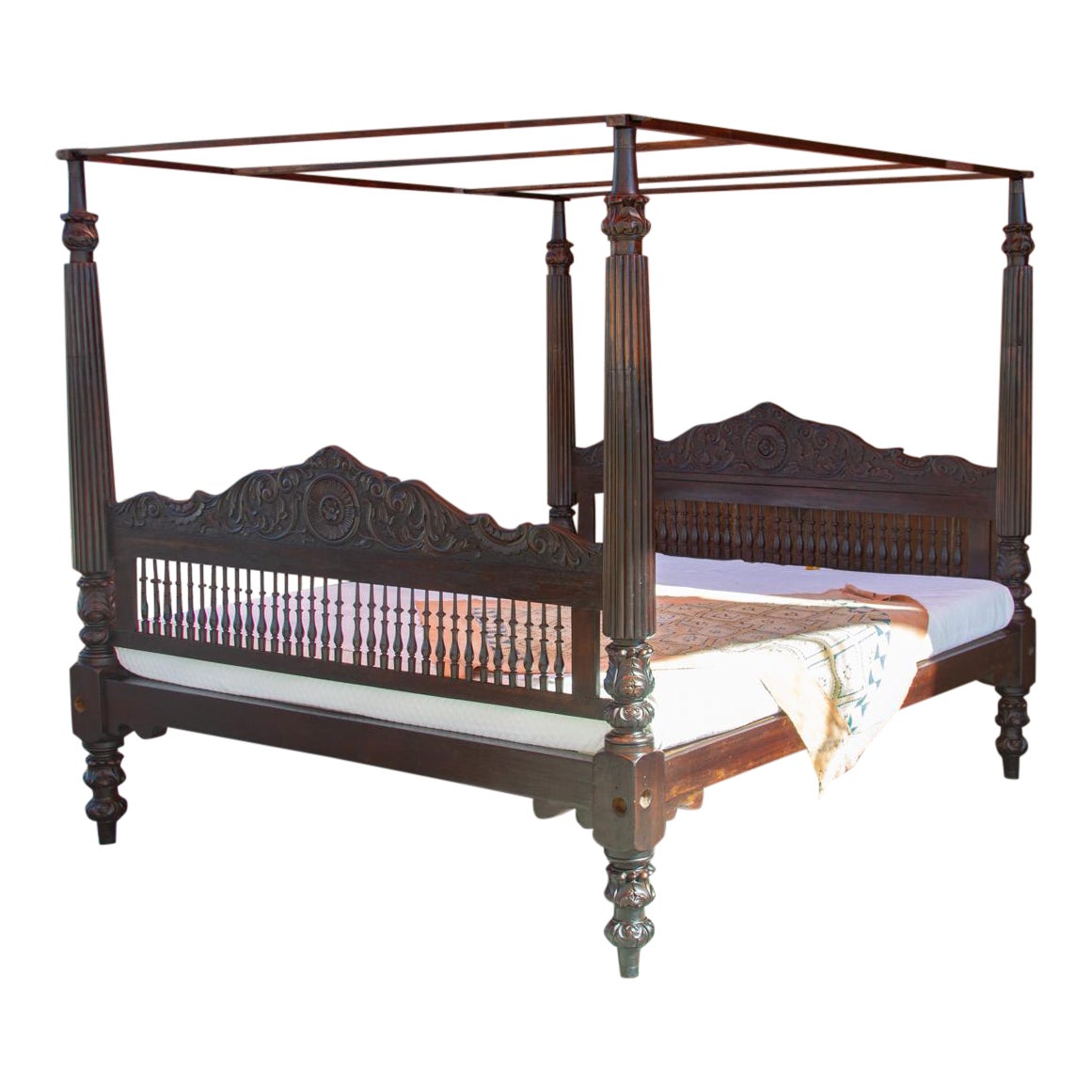 Antique AngoIndian Canopy Bed Chairish