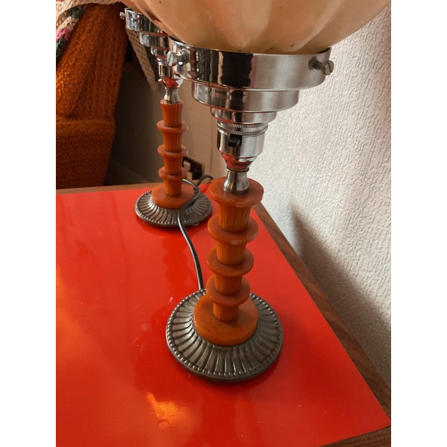 Art Deco Skyscraper Table Lamps, 1930s, Set of 2 For Sale - Image 4 of 7