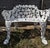 Beautiful vintage cast aluminum garden furniture set featuring intricate grapevine and grape-cluster detailing, ornate...