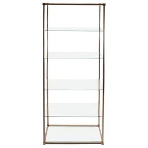 Aluminum / Brass and Glass Etagere, Vitrine by Vesey