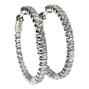 2.78 Ct Diamond Hoop Earrings - 2 Pieces