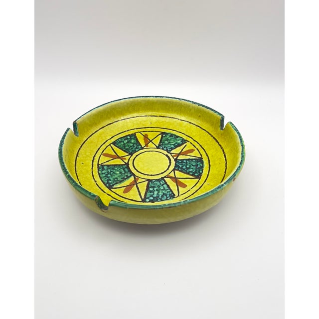 1960s 1960s Italian Pottery Fat Lava Tray With Sunburst Design For Sale - Image 5 of 6