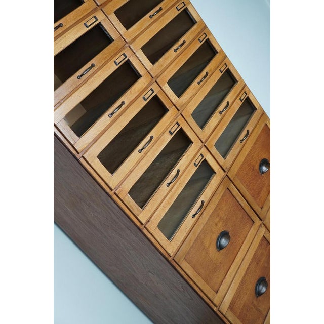 English Haberdashery Shop Cabinet with Glass Fronted Drawers, 1930s For Sale - Image 14 of 16