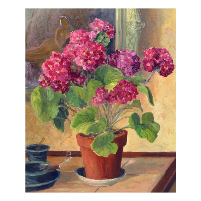 American Geraniums, a Cigar & Nude Figure Still Life For Sale - Image 3 of 6