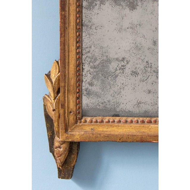Late 18th Century French Louis XVI Crested Gilt Wood Mirror For Sale - Image 5 of 8