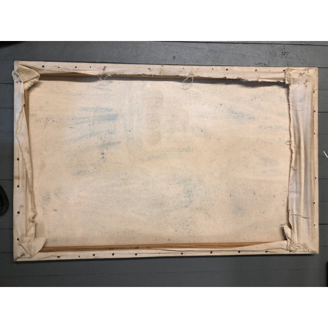 Textile Original Vintage Still Life Painting Cow Skull & Flowers For Sale - Image 7 of 9