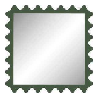 Fleur Home Garden District Magazine Square Mirror in Duck Green, 29.75x29.75 For Sale