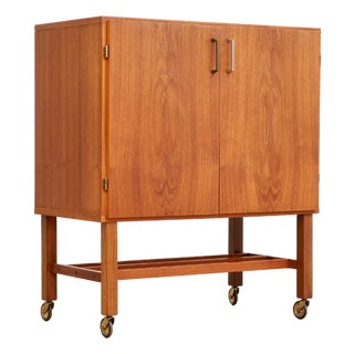 1960s Mid Century Teak Vinyl Record Cabinet For Sale