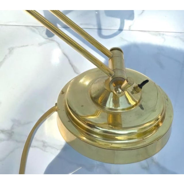 Contemporary Vintage Sculptural Adjustable Brass Piano Lamp, 1930s For Sale - Image 3 of 8