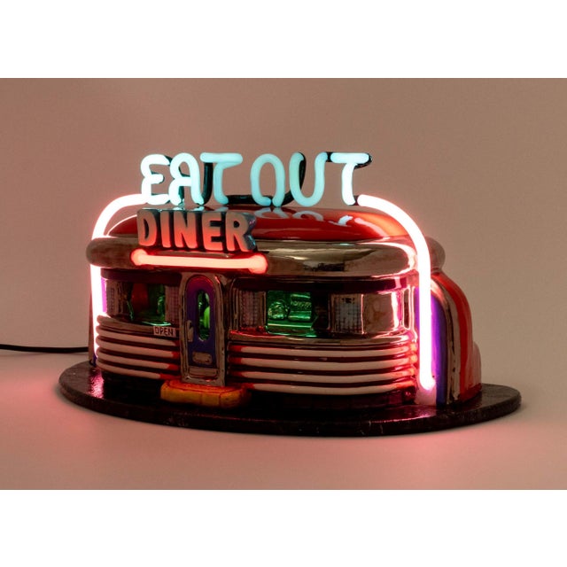 Jerry Berta (American, 1951) with Russ Berrie & Co., "Eat Out Diner" Ceramic Sculpture with Neon lettering, from the Neon...