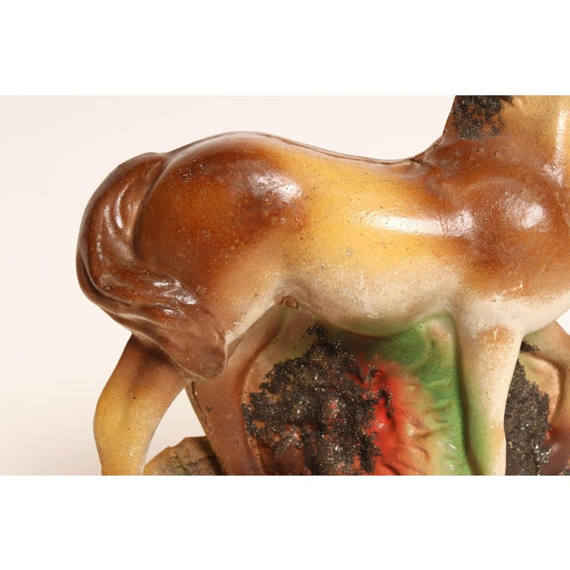 Vintage Painted Chalkware Horse Sculpture / Figurine For Sale - Image 11 of 18
