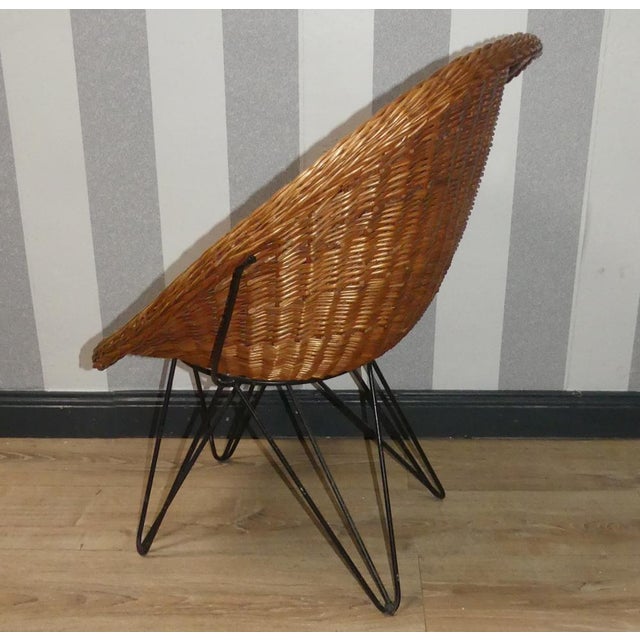 Wicker Chair by Teun Velthuizen for Urotan, Netherlands, 1950s For Sale - Image 6 of 13