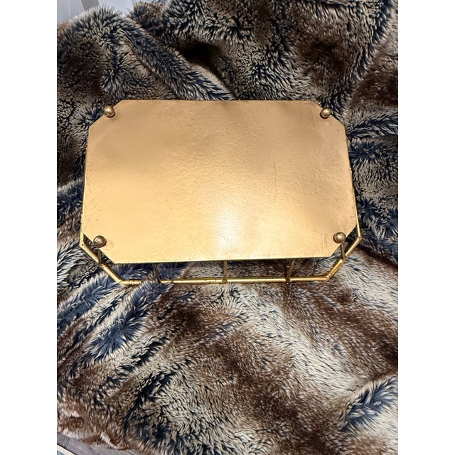 Hollywood Regency Faux Bamboo Mirrored Tray For Sale - Image 4 of 7