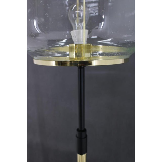 Glass Brass Floor Lamps attributed to Kamenicky Senov, Czechoslovakia, 1970s, Set of 2 For Sale - Image 15 of 18