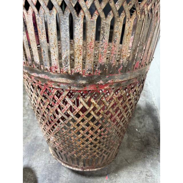 Rustic Industrial Metal Outdoor Chairs - A Pair For Sale - Image 9 of 9