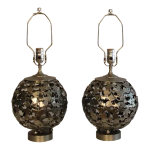 Mid 20th Century Enrico Castellani Influence Lamps - a Pair