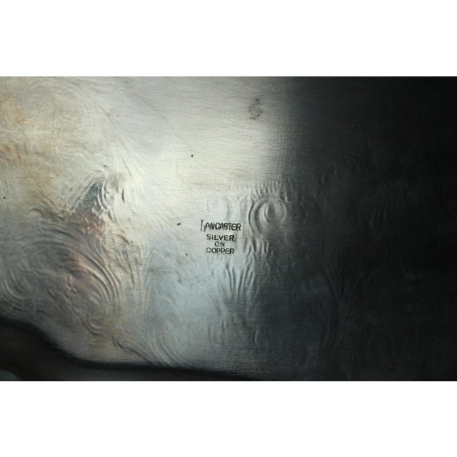 1950s Vintage - English Lancaster Silver on Copper Footed Serving Tray For Sale - Image 9 of 11