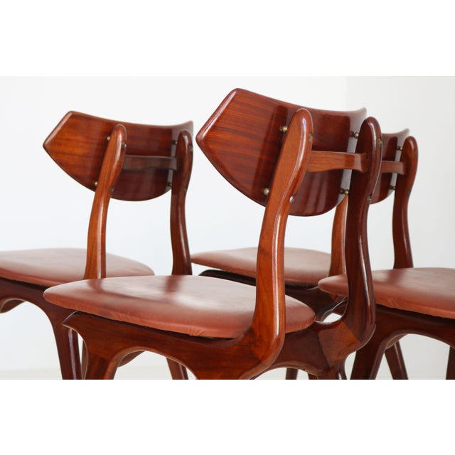 Brown Vintage Dutch Teak Dining Chairs by Louis Van Teeffelen for Awa, 1960, Set of 4 For Sale - Image 8 of 14