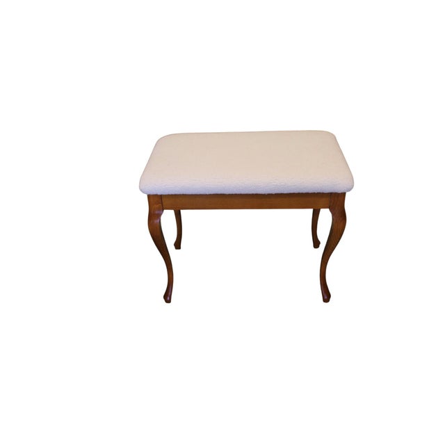 Textile Piano Stool in Stained Birch with Storage, 1950s For Sale - Image 7 of 13