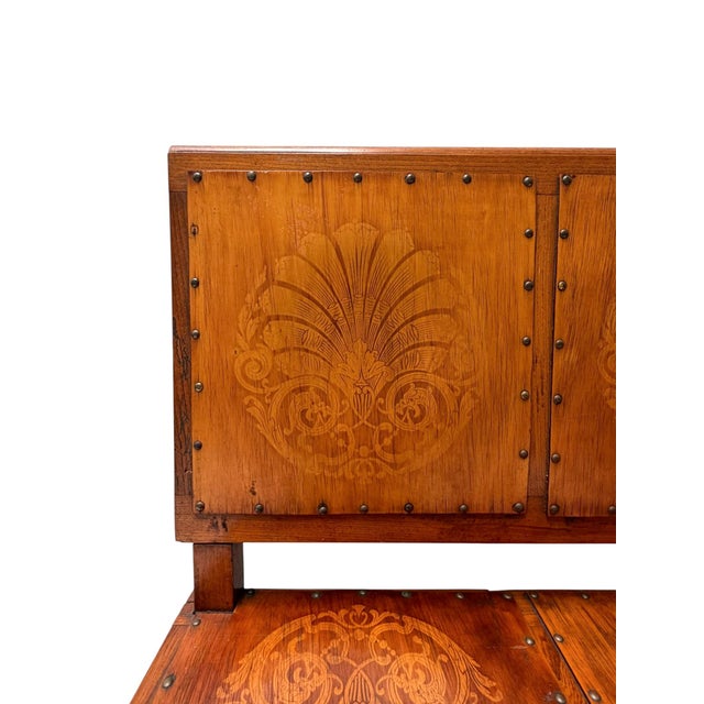 Art Nouveau Dutch Hall Bench in Elm and Beech, 1900s For Sale - Image 13 of 16
