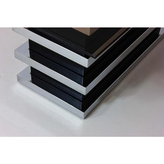 Vintage Coffee Table in Black & Chrome from Belgo Chrom / Dewulf Selection, 1970s For Sale - Image 4 of 11