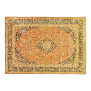 1960 Vintage Persian Kashan Oriental Carpet, with Medallion & Soft Colors