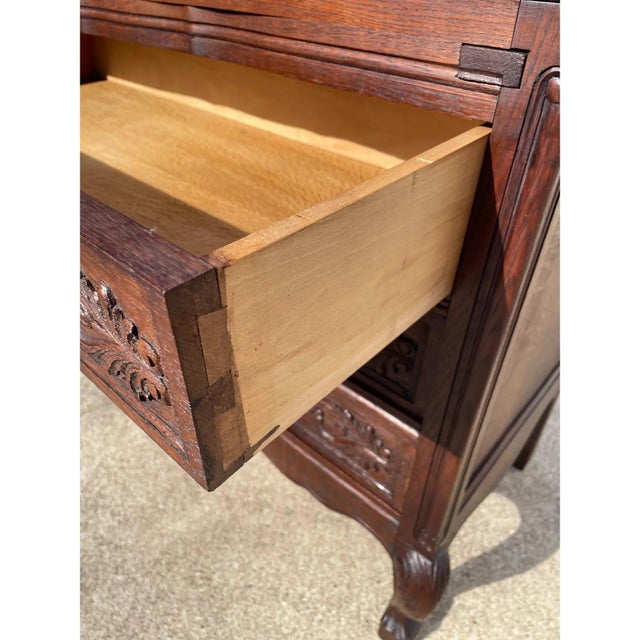 Brown Vintage French Carved Secretary Desk For Sale - Image 8 of 8