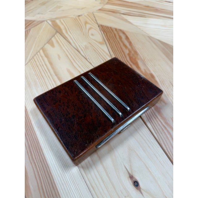 Vintage Italian Burl Wood and Chrome Decorative Box For Sale In Los Angeles - Image 6 of 8