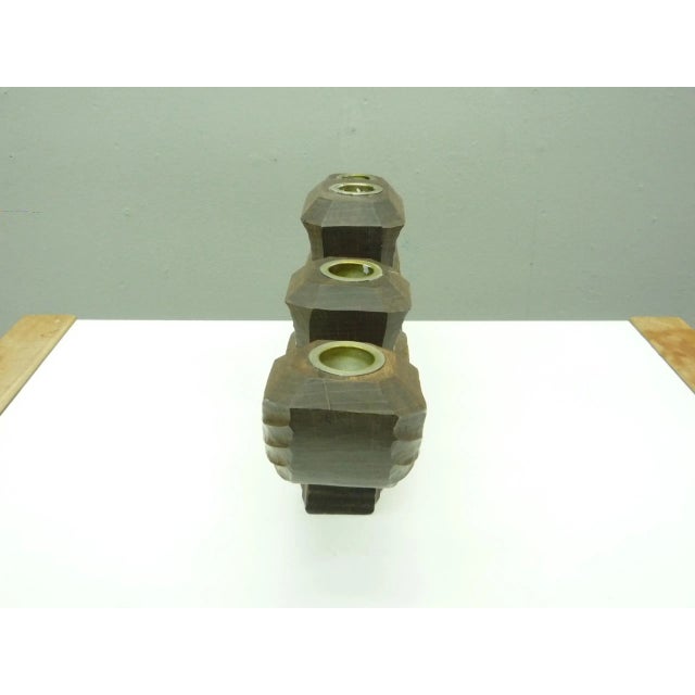 Postmodern Anthroposophical Oak Candle Holder, 1930s For Sale - Image 3 of 12