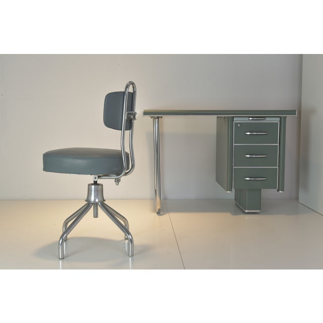 Steeltube Desk with Desk Chair from Nori, France, 1958, Set of 2 For Sale - Image 18 of 18