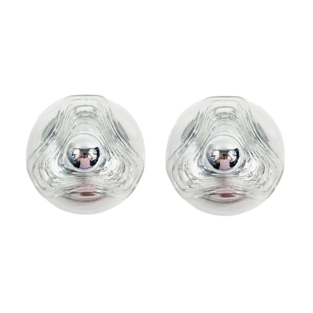 Glass Wave/Futura Wall Lamps by Koch & Lowy for Peill & Putzler, Germany, 1970s, Set of 2 For Sale - Image 12 of 12