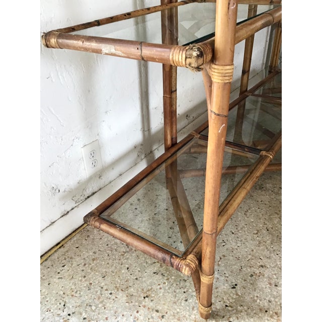 Boho Chic Rattan Arch Top Etagere Chairish