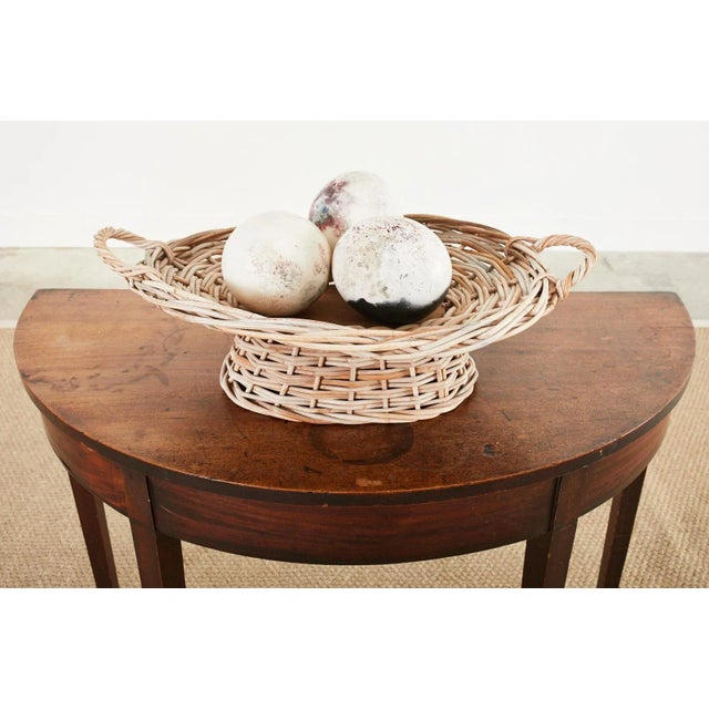 Traditional Set of Three Painted Dyed Ostrich Egg Specimens For Sale - Image 3 of 13