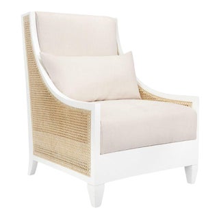 Bungalow 5 Raleigh Club Chair, White Lacquered Mahogany For Sale