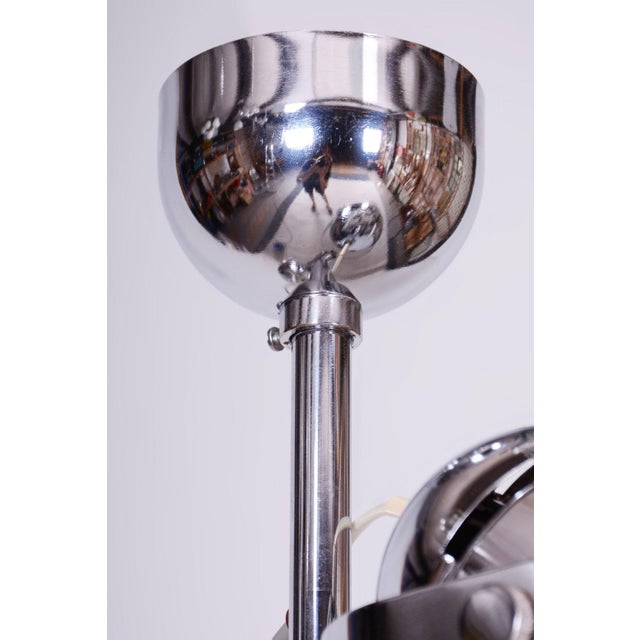 Metal Mid-Century Modern Chandelier in Chrome by J. Indra for Combi Lux, Czech, 1960s For Sale - Image 7 of 11