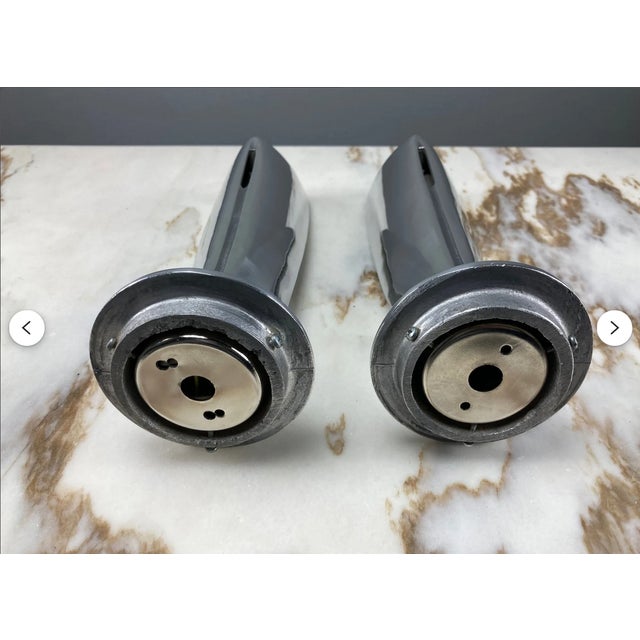 Mid-Century Modern Art Deco Wall Sconces in Aluminum Magnesium by Jorge Pensi, 1980s, Set of 2 For Sale - Image 3 of 11