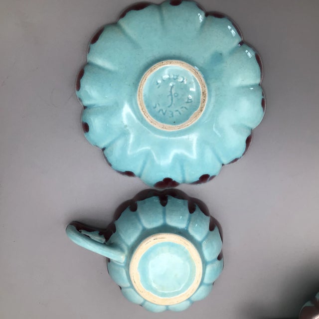 Drip Tea Pot, Cups and Saucers, Plus Sugar Bowl by Allen’s of California - 12 Pieces For Sale - Image 12 of 13